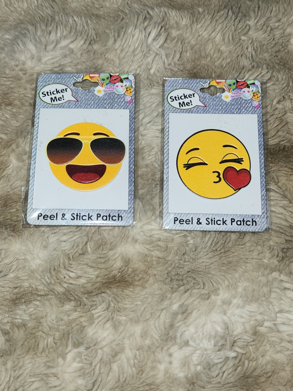 Emoji Peel & Stick Phone Patch Stickers - Yellow Smiley Set